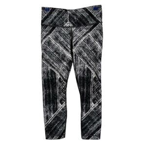 Lululemon‎ Wunder Under Crop Leggings Heath Wave Black White Size 4